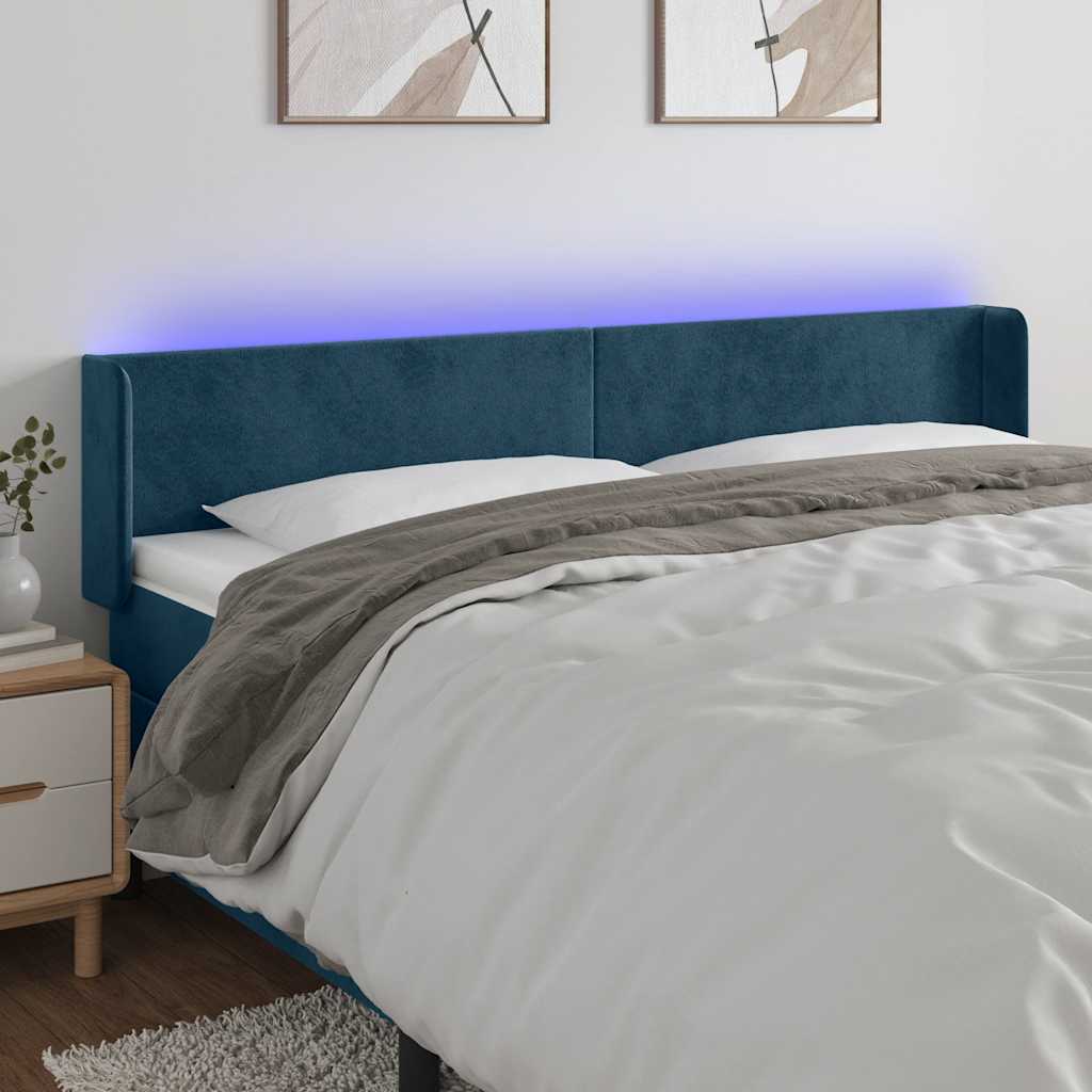 vidaXL Hoofdbord LED 83x16x78/88 cm fluweel lichtgrijs