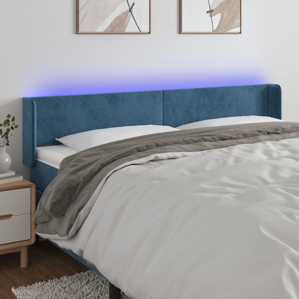 vidaXL Hoofdbord LED 83x16x78/88 cm fluweel lichtgrijs
