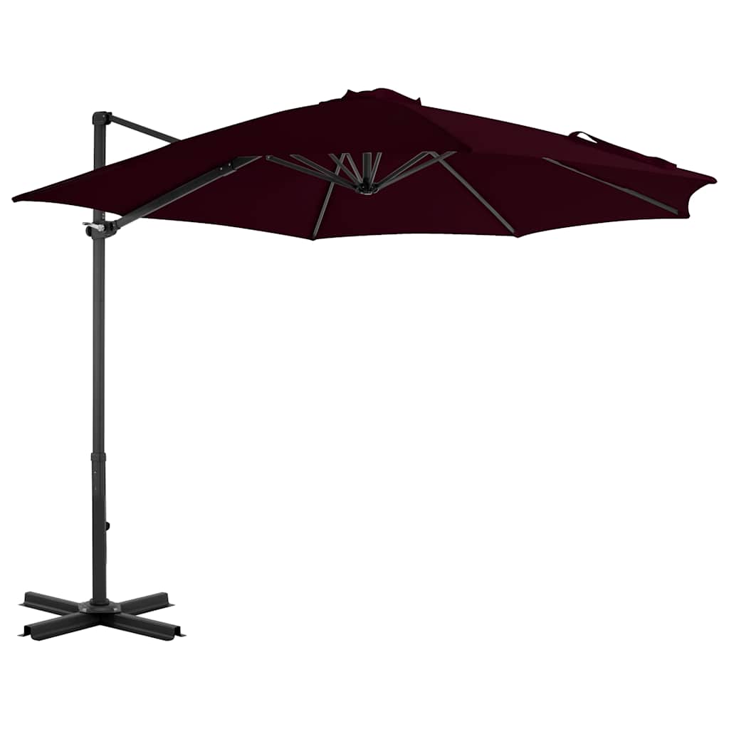 vidaXL Zweefparasol met aluminium paal 250x250 cm bordeauxrood