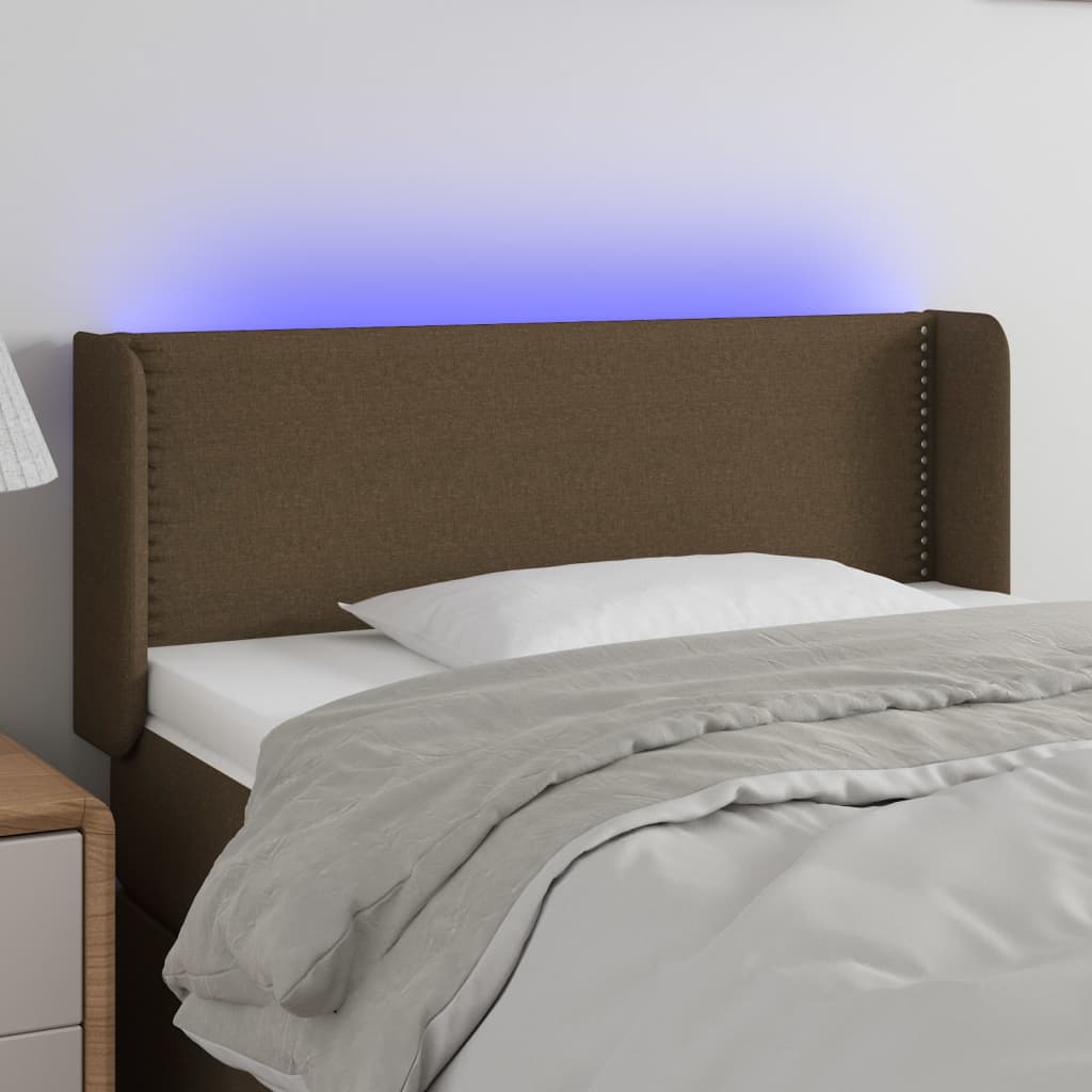 vidaXL Hoofdbord LED 83x16x78/88 cm stof lichtgrijs