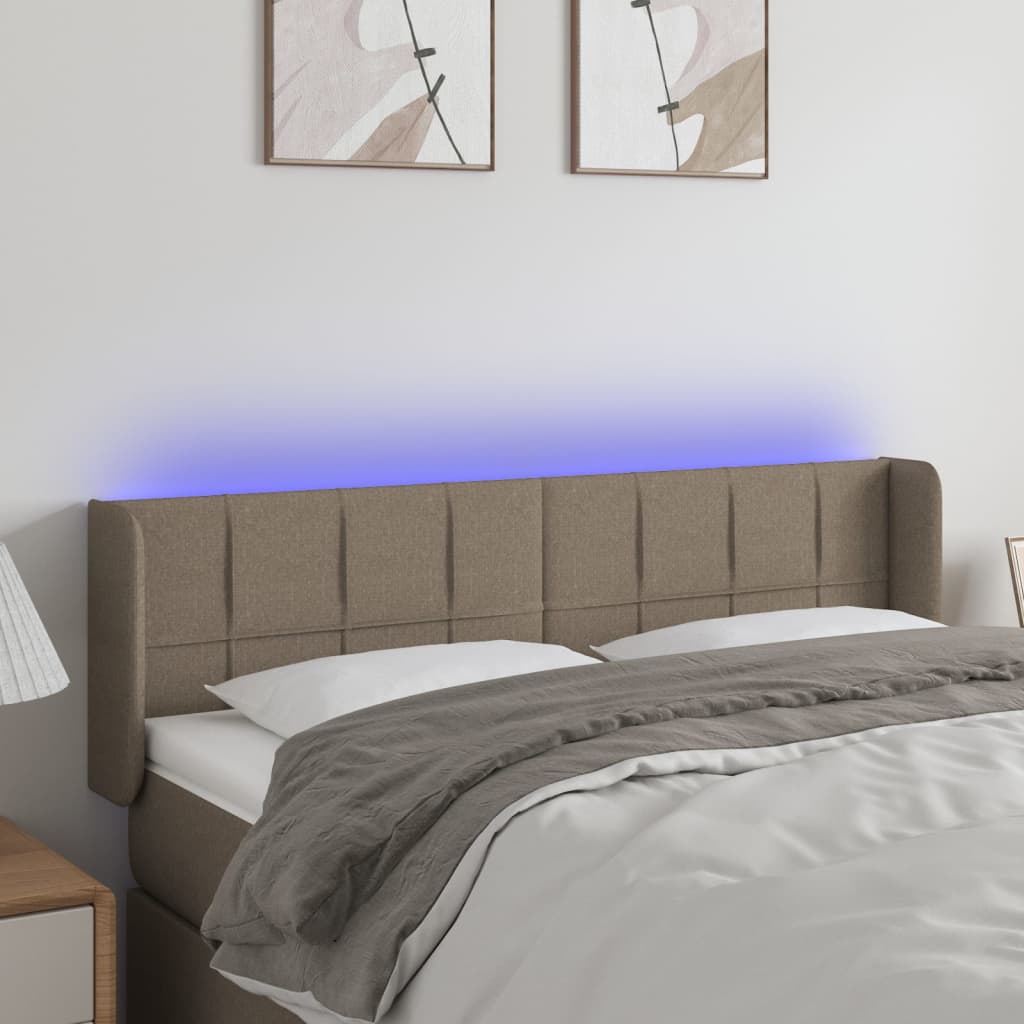 vidaXL Hoofdbord LED 83x16x78/88 cm stof lichtgrijs