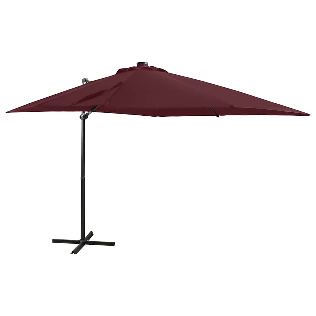 vidaXL Zweefparasol met paal en LED-verlichting 250 cm groen