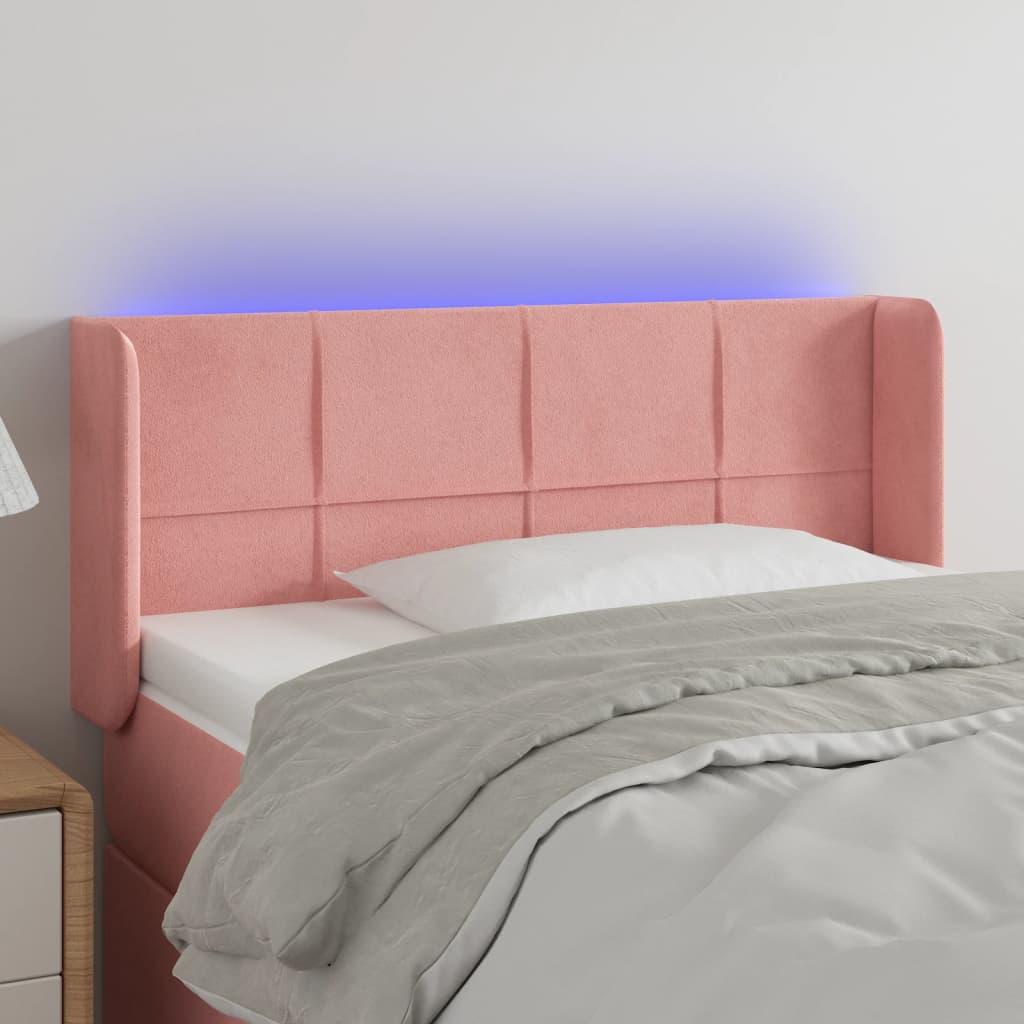 vidaXL Hoofdbord LED 83x16x78/88 cm fluweel lichtgrijs