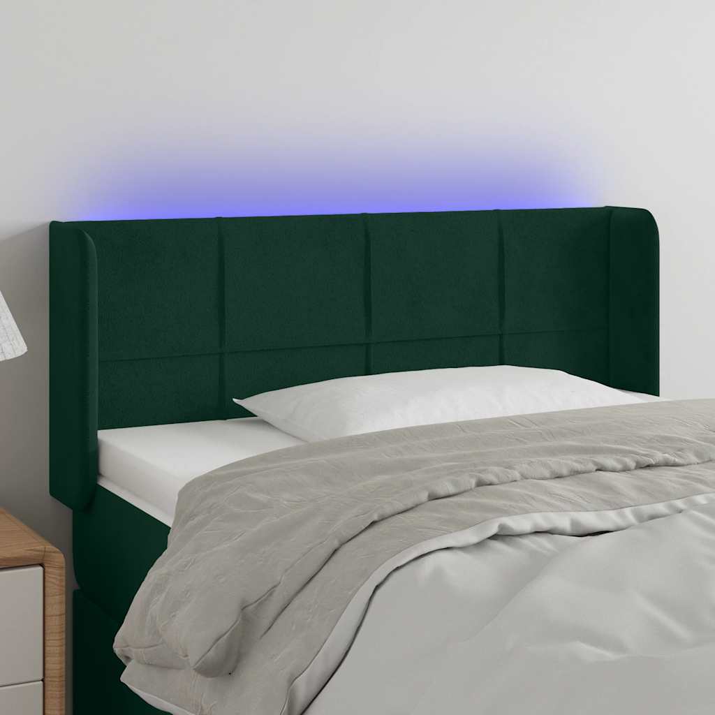 vidaXL Hoofdbord LED 83x16x78/88 cm fluweel lichtgrijs