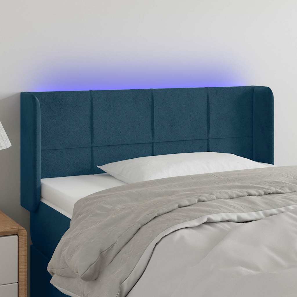 vidaXL Hoofdbord LED 83x16x78/88 cm fluweel lichtgrijs
