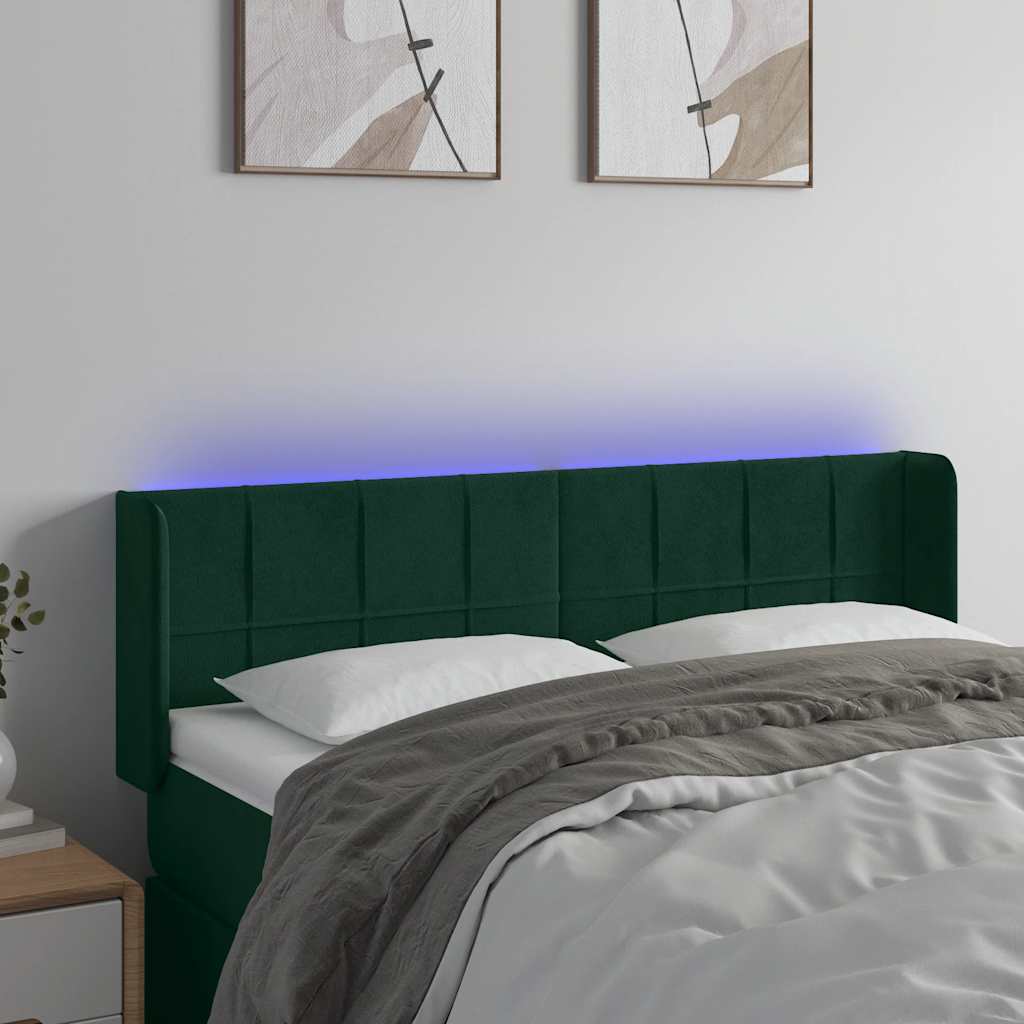 vidaXL Hoofdbord LED 83x16x78/88 cm fluweel lichtgrijs