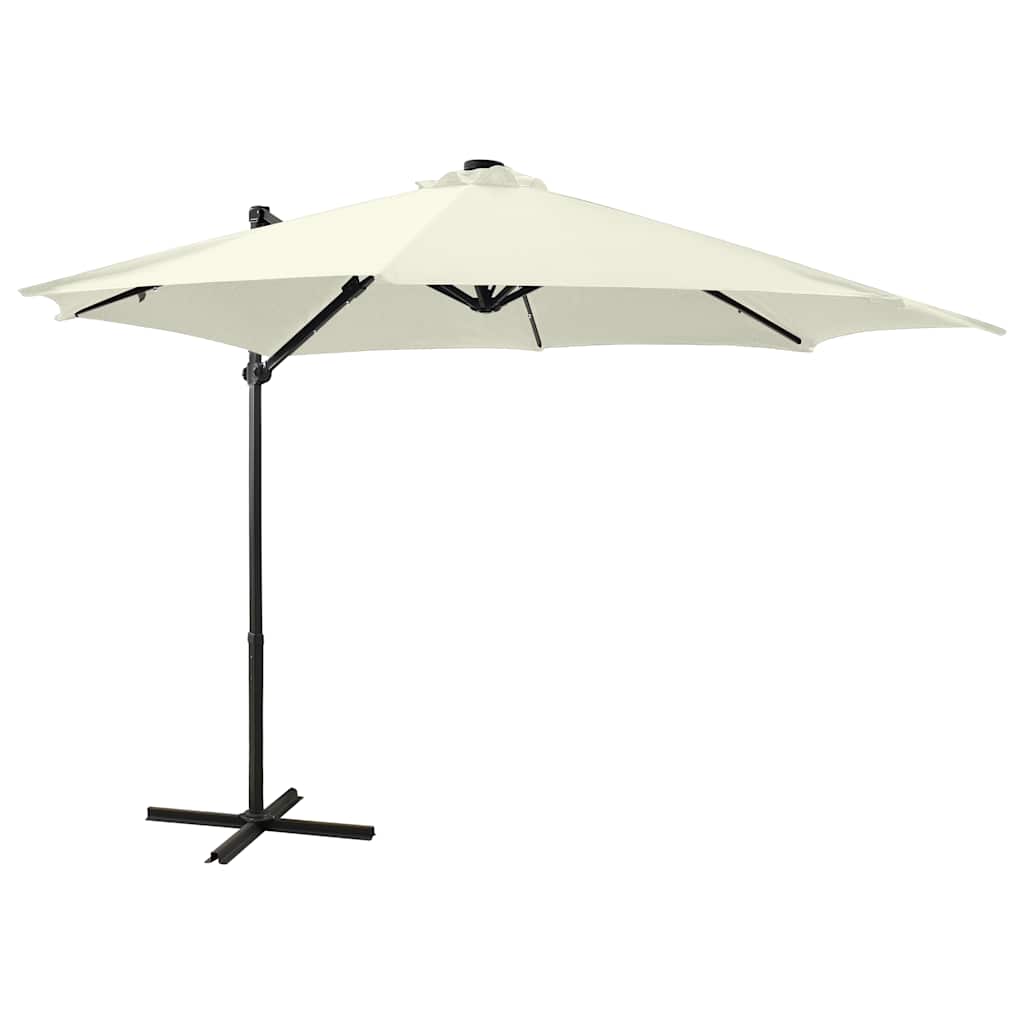 vidaXL Zweefparasol met paal en LED-verlichting 250 cm groen
