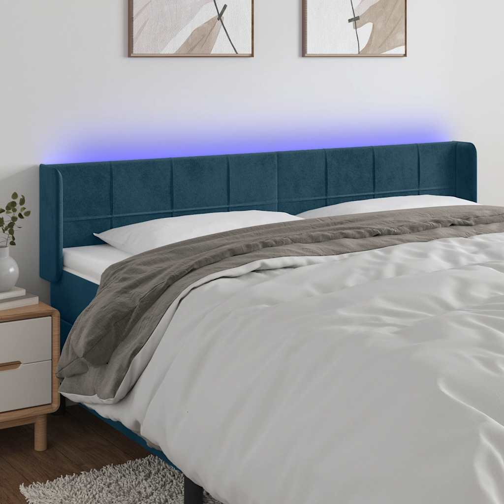 vidaXL Hoofdbord LED 83x16x78/88 cm fluweel lichtgrijs