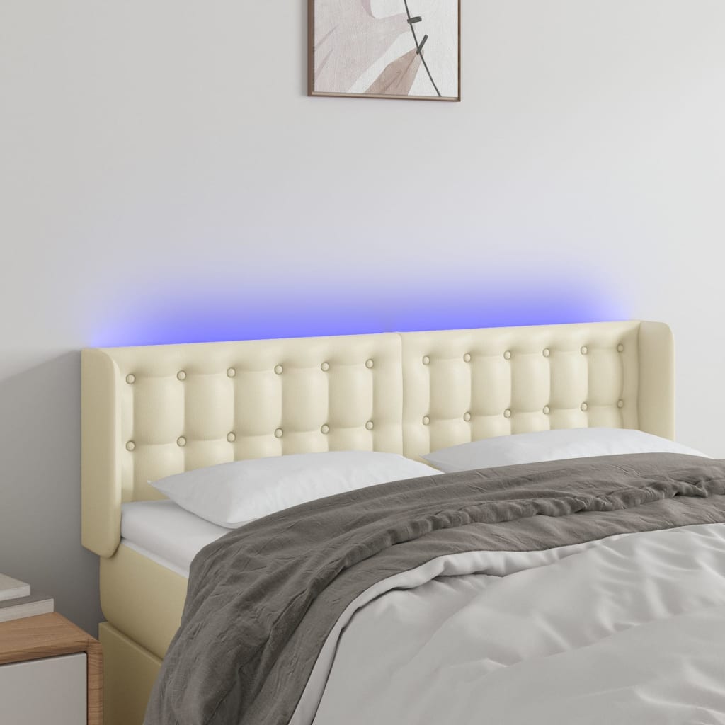 vidaXL Hoofdbord LED 83x16x78/88 cm kunstleer zwart