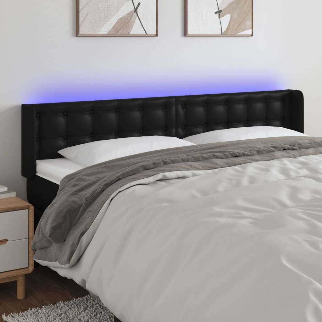 vidaXL Hoofdbord LED 83x16x78/88 cm kunstleer zwart