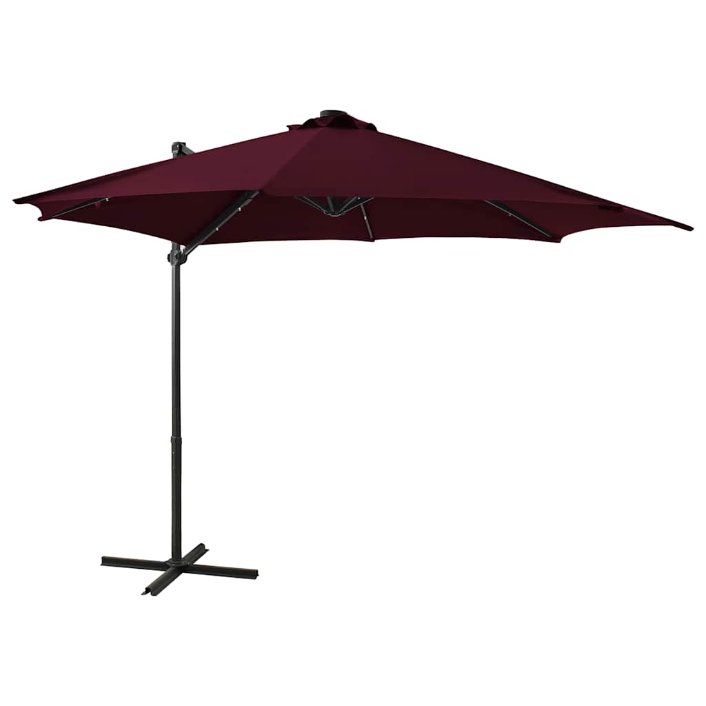 vidaXL Zweefparasol met paal en LED-verlichting 250 cm groen