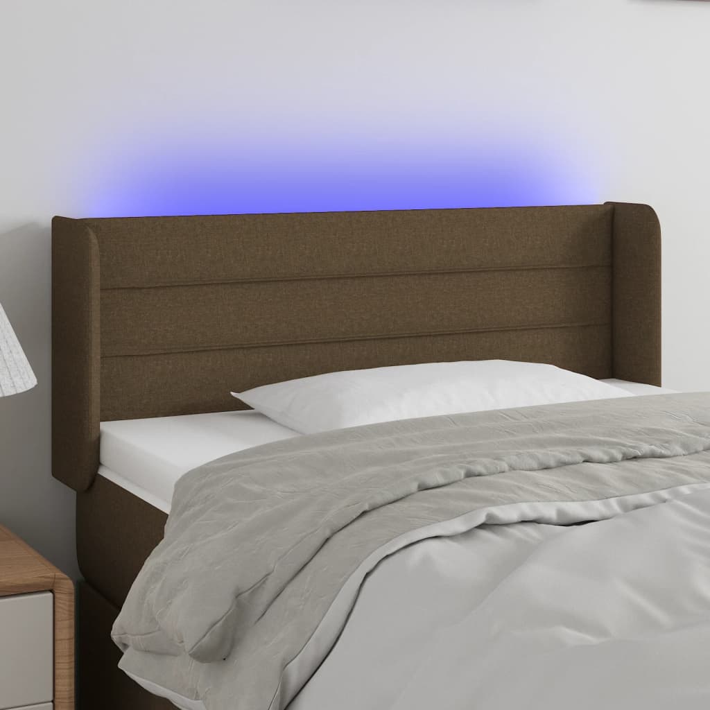 vidaXL Hoofdbord LED 83x16x78/88 cm stof lichtgrijs