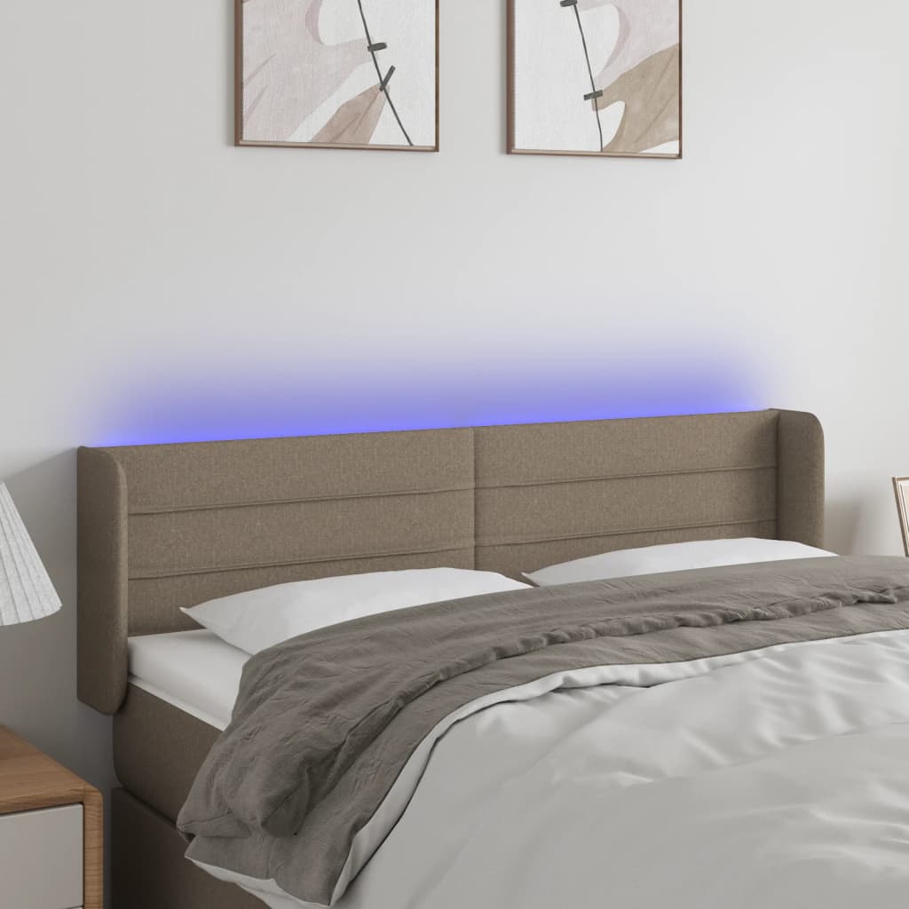 vidaXL Hoofdbord LED 83x16x78/88 cm stof lichtgrijs