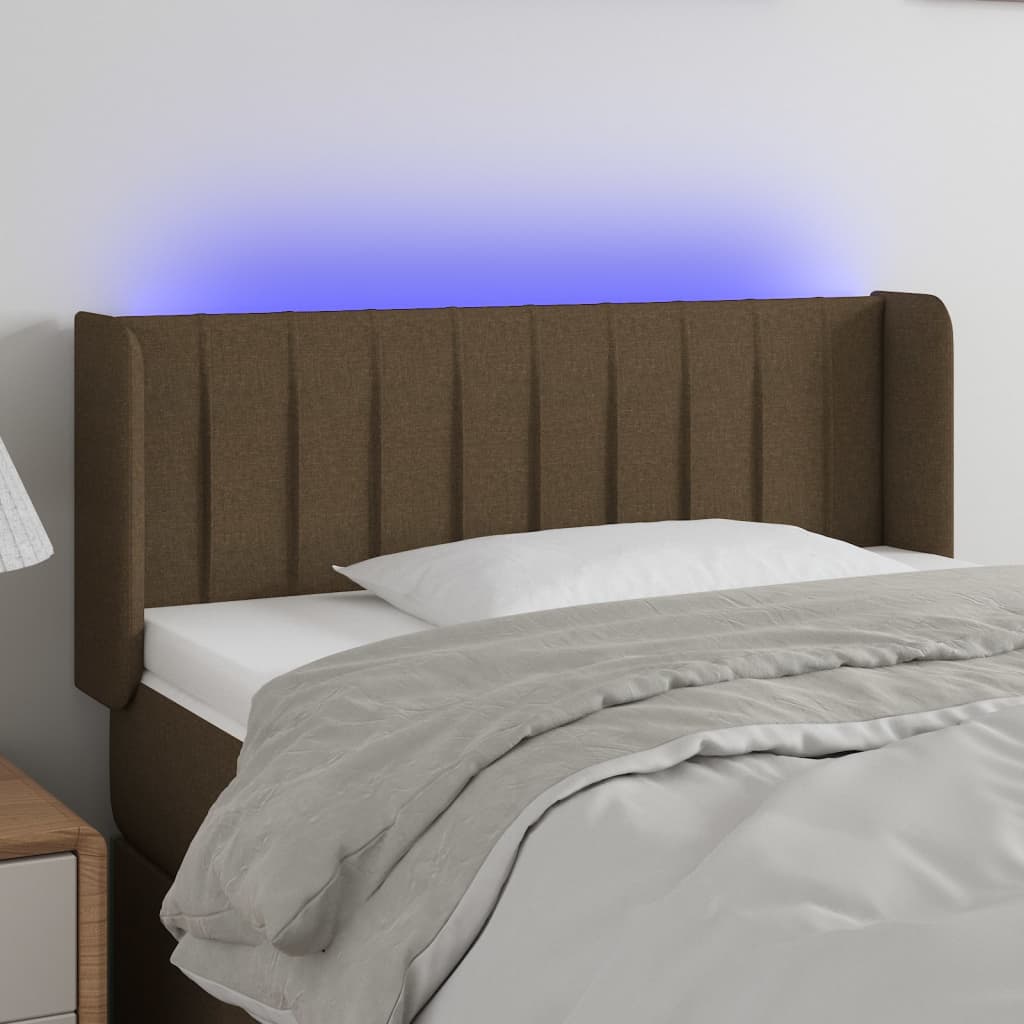 vidaXL Hoofdbord LED 83x16x78/88 cm stof lichtgrijs