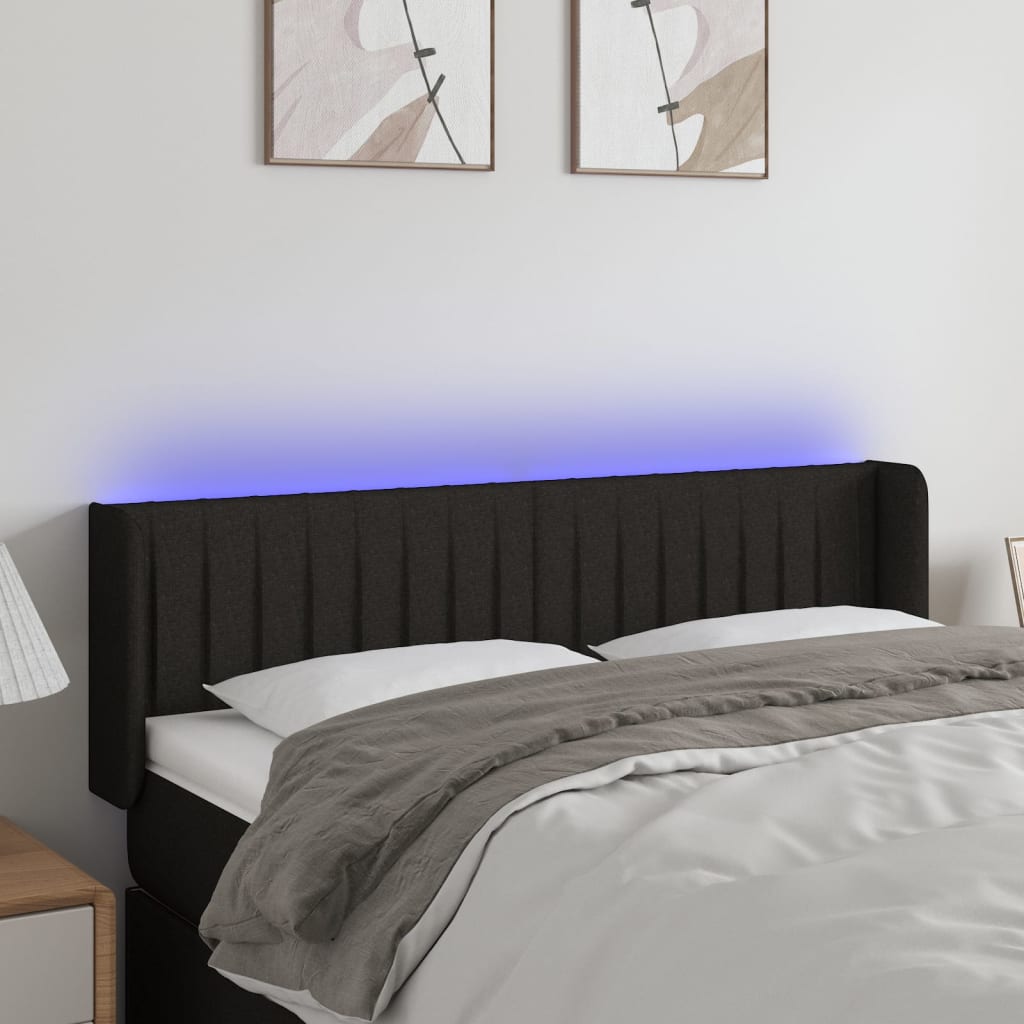 vidaXL Hoofdbord LED 83x16x78/88 cm stof lichtgrijs