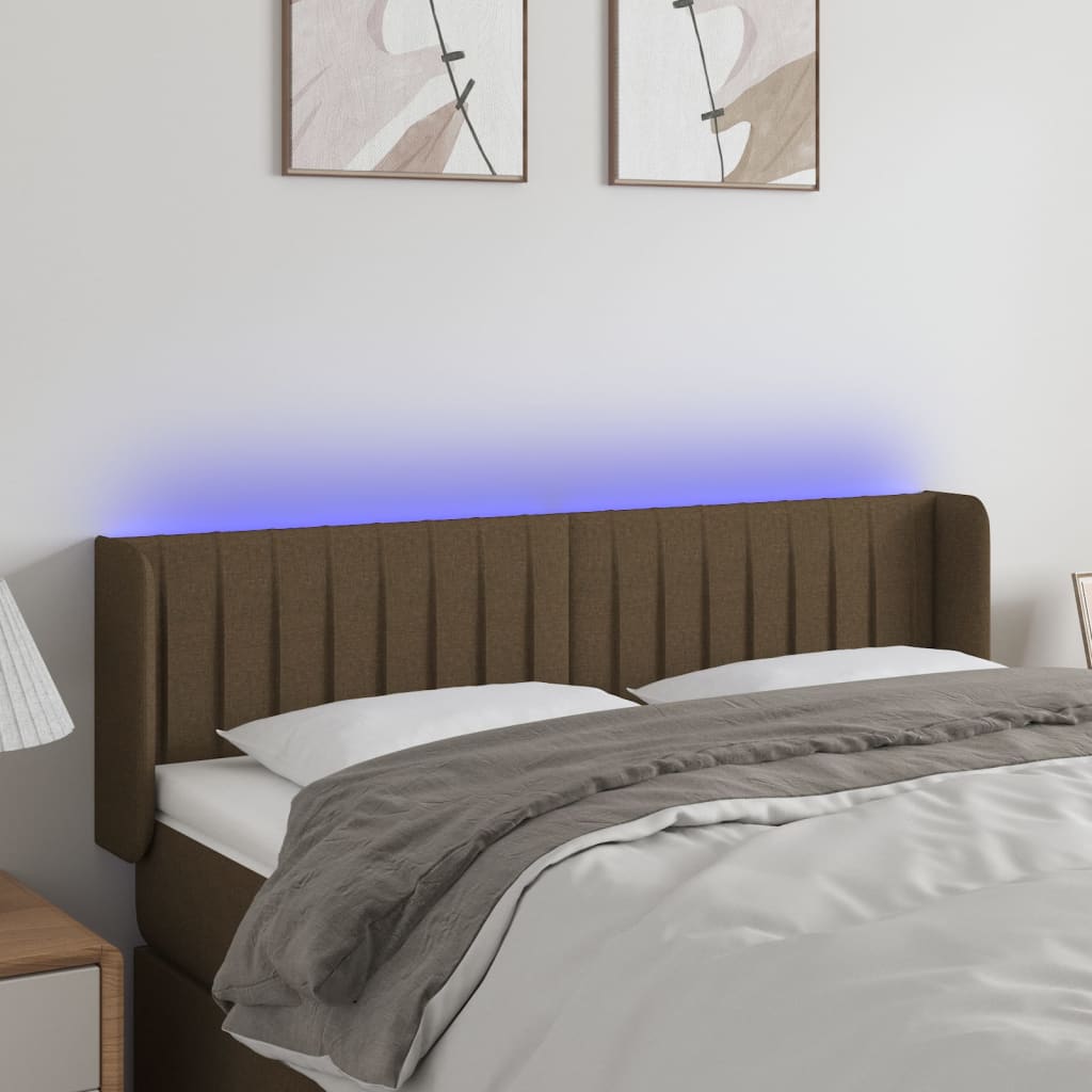 vidaXL Hoofdbord LED 83x16x78/88 cm stof lichtgrijs