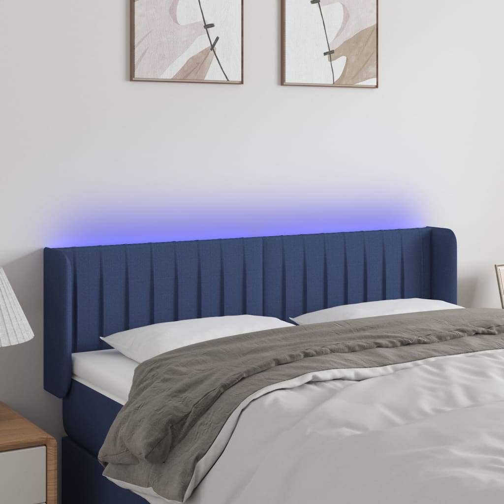vidaXL Hoofdbord LED 83x16x78/88 cm stof lichtgrijs