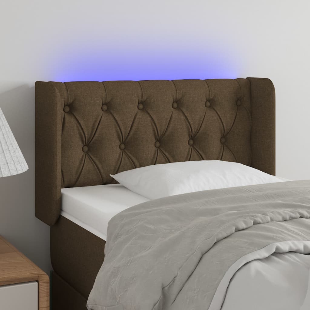 vidaXL Hoofdbord LED 83x16x78/88 cm stof lichtgrijs