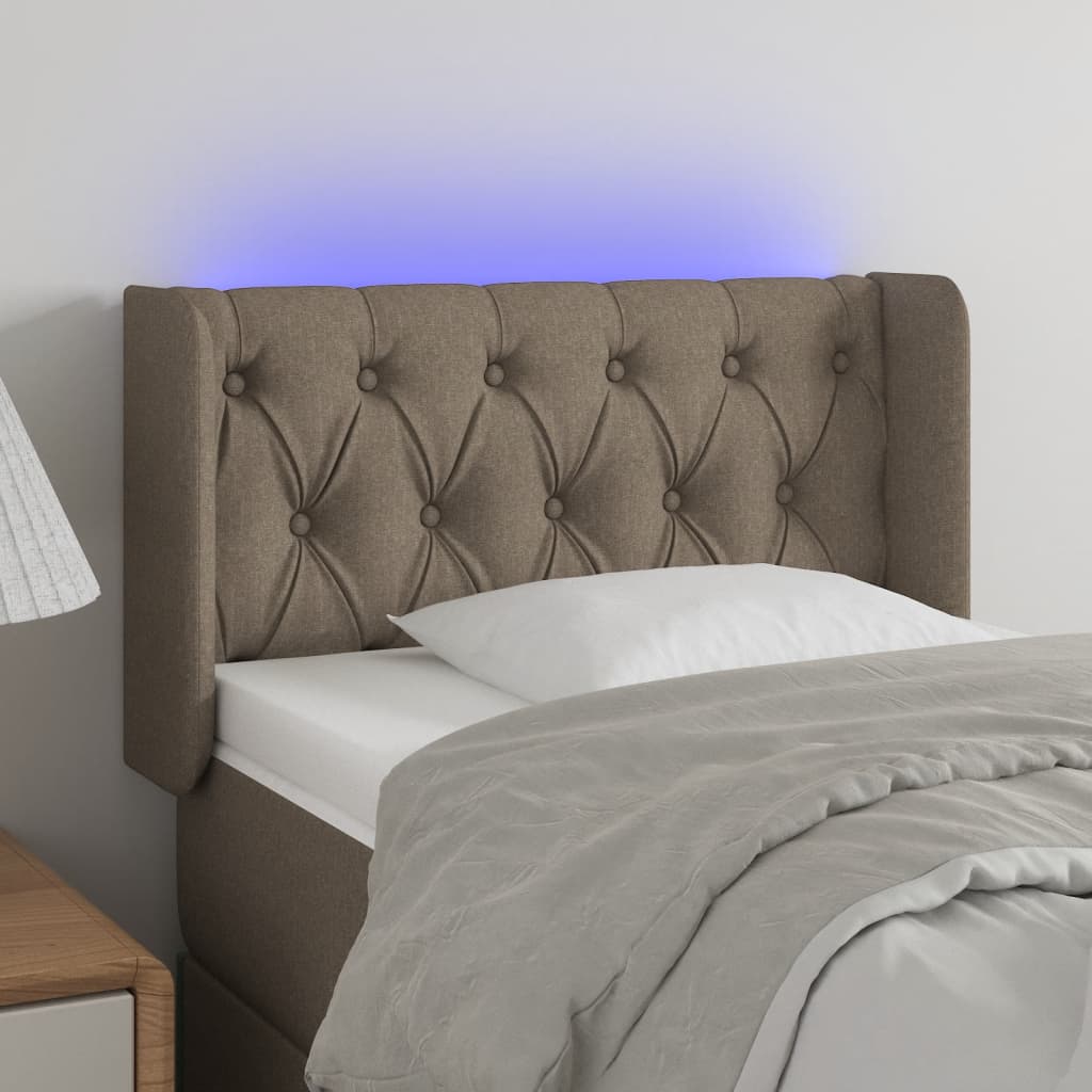 vidaXL Hoofdbord LED 83x16x78/88 cm stof lichtgrijs