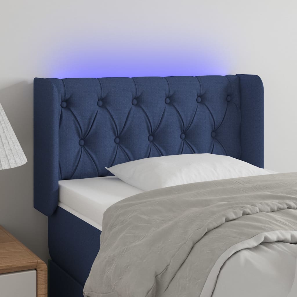 vidaXL Hoofdbord LED 83x16x78/88 cm stof lichtgrijs
