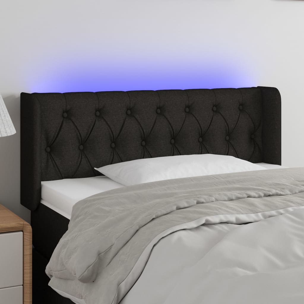 vidaXL Hoofdbord LED 83x16x78/88 cm stof lichtgrijs