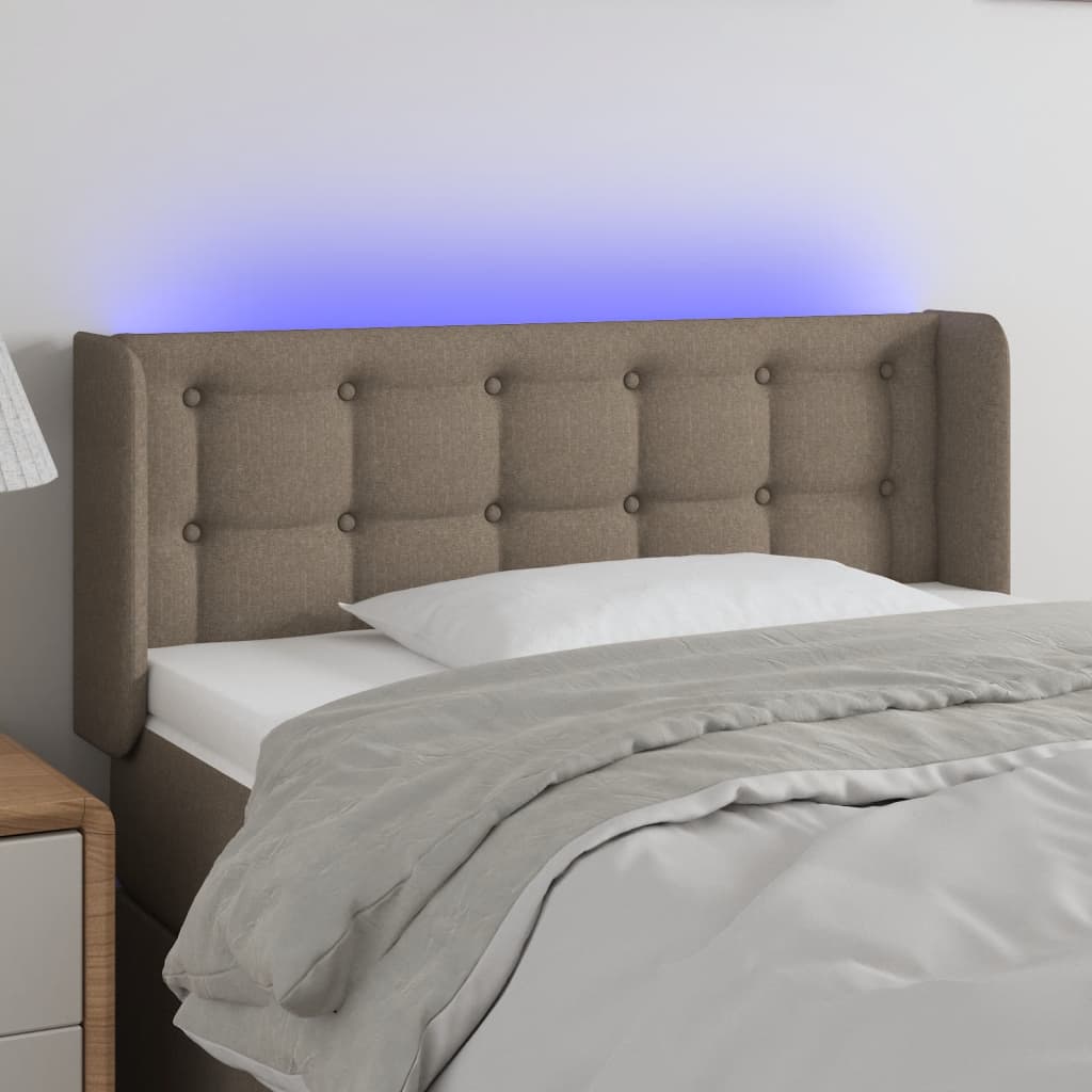 vidaXL Hoofdbord LED 83x16x78/88 cm stof lichtgrijs