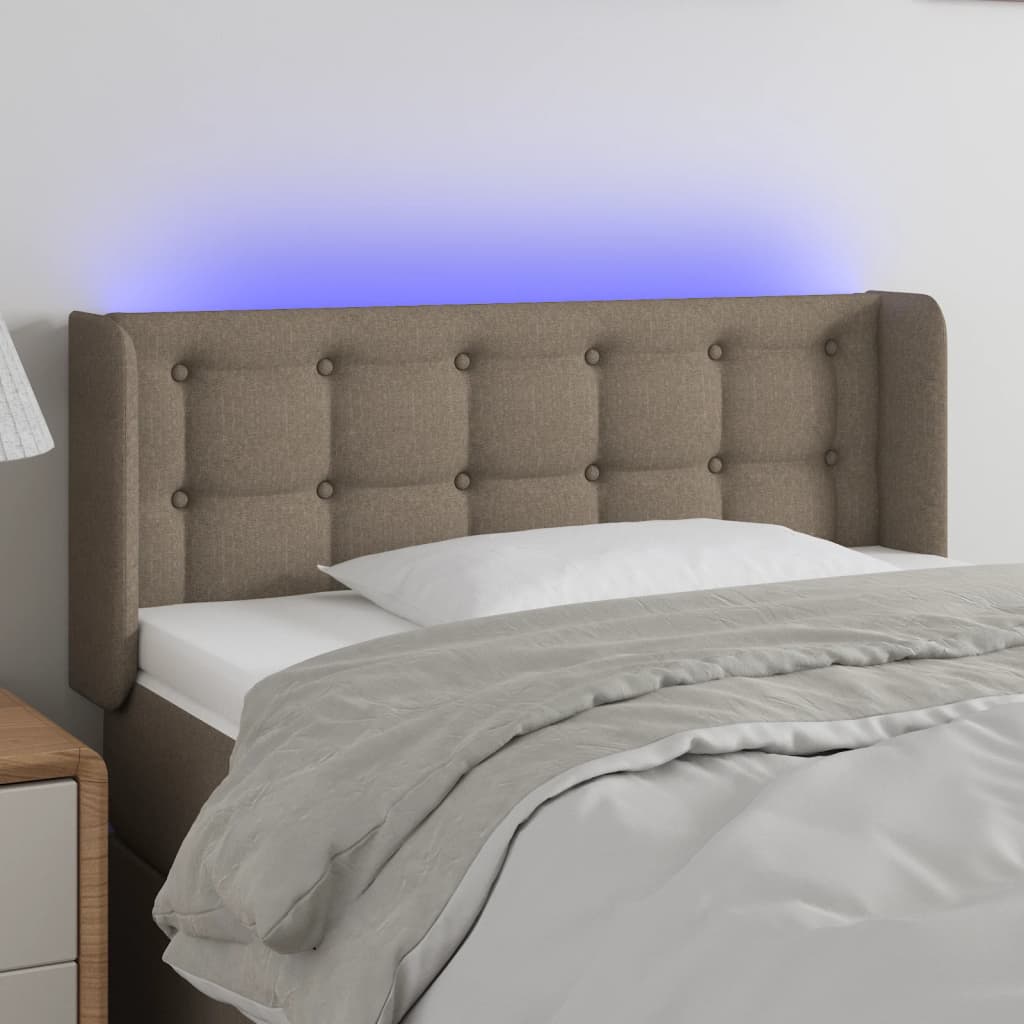 vidaXL Hoofdbord LED 83x16x78/88 cm stof lichtgrijs