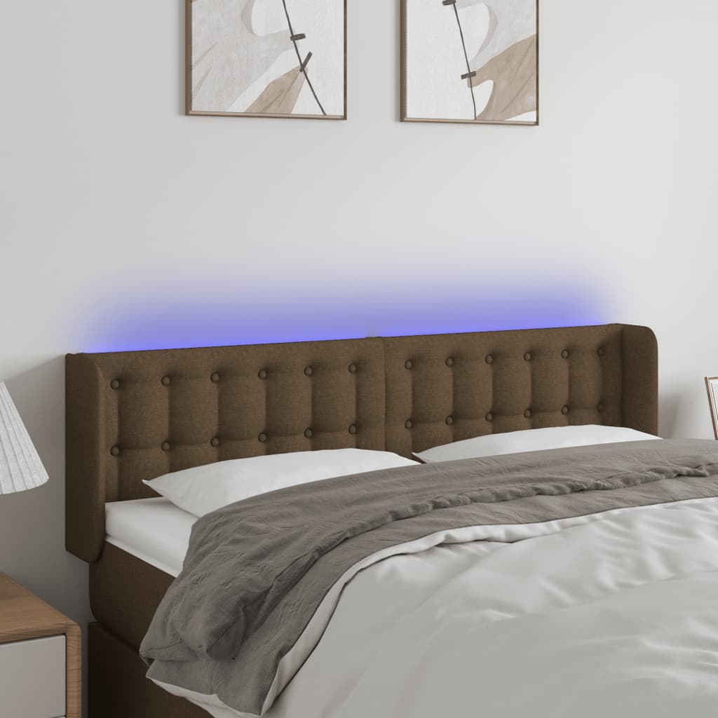 vidaXL Hoofdbord LED 83x16x78/88 cm stof lichtgrijs