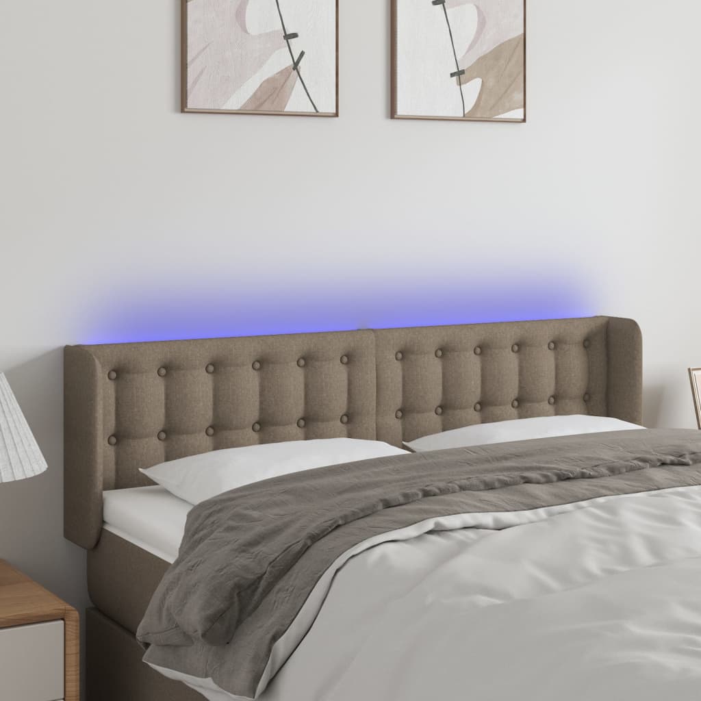 vidaXL Hoofdbord LED 83x16x78/88 cm stof lichtgrijs