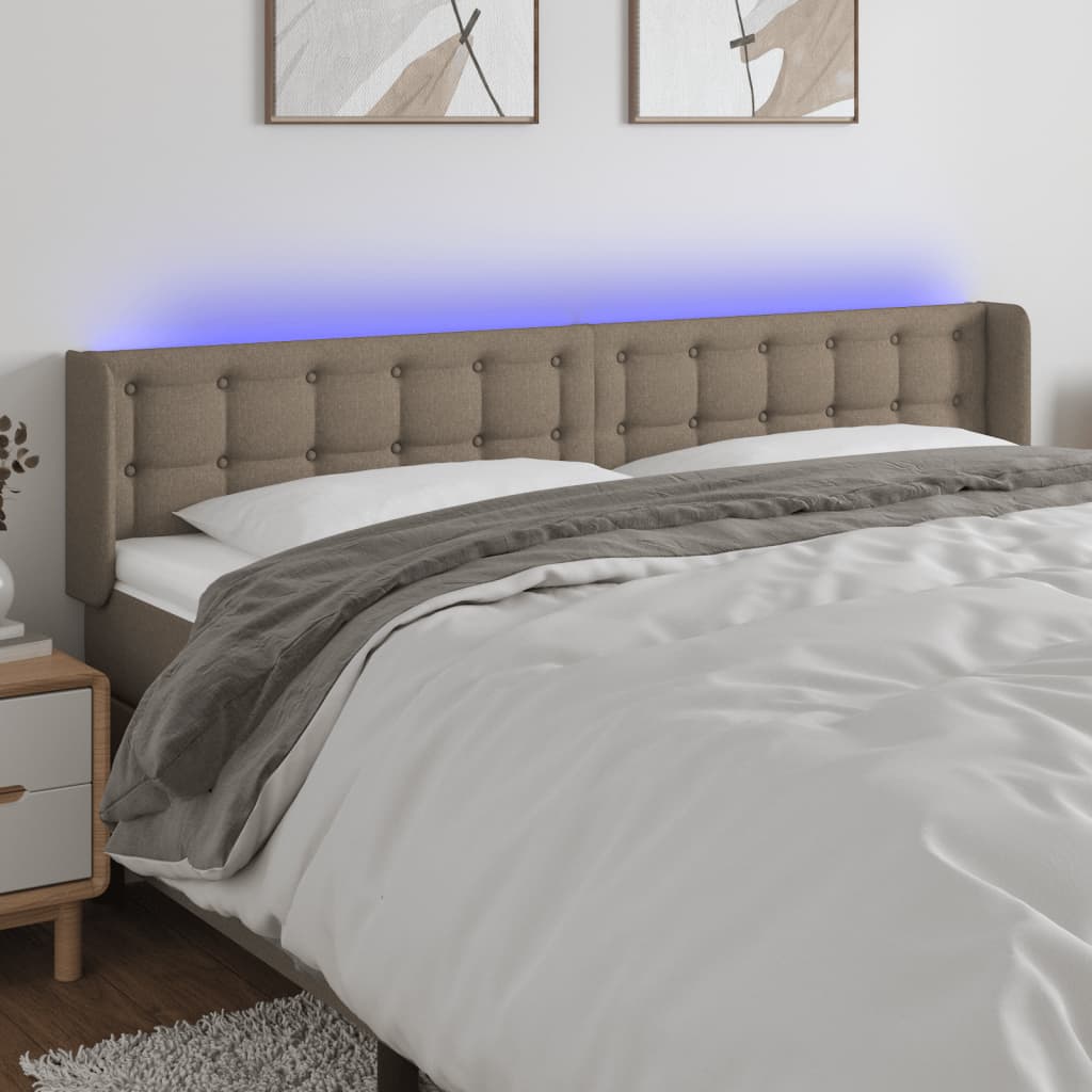 vidaXL Hoofdbord LED 83x16x78/88 cm stof lichtgrijs