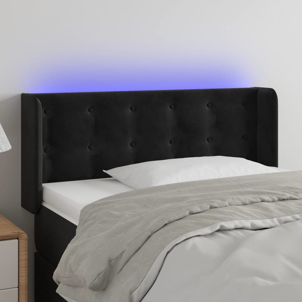 vidaXL Hoofdbord LED 83x16x78/88 cm fluweel lichtgrijs