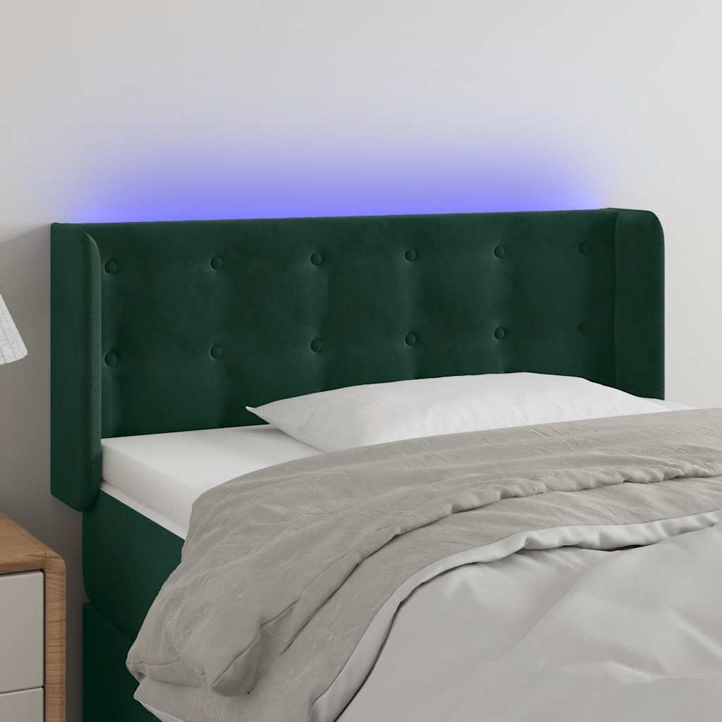 vidaXL Hoofdbord LED 83x16x78/88 cm fluweel lichtgrijs