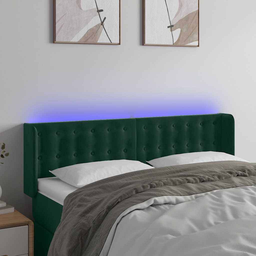 vidaXL Hoofdbord LED 83x16x78/88 cm fluweel lichtgrijs