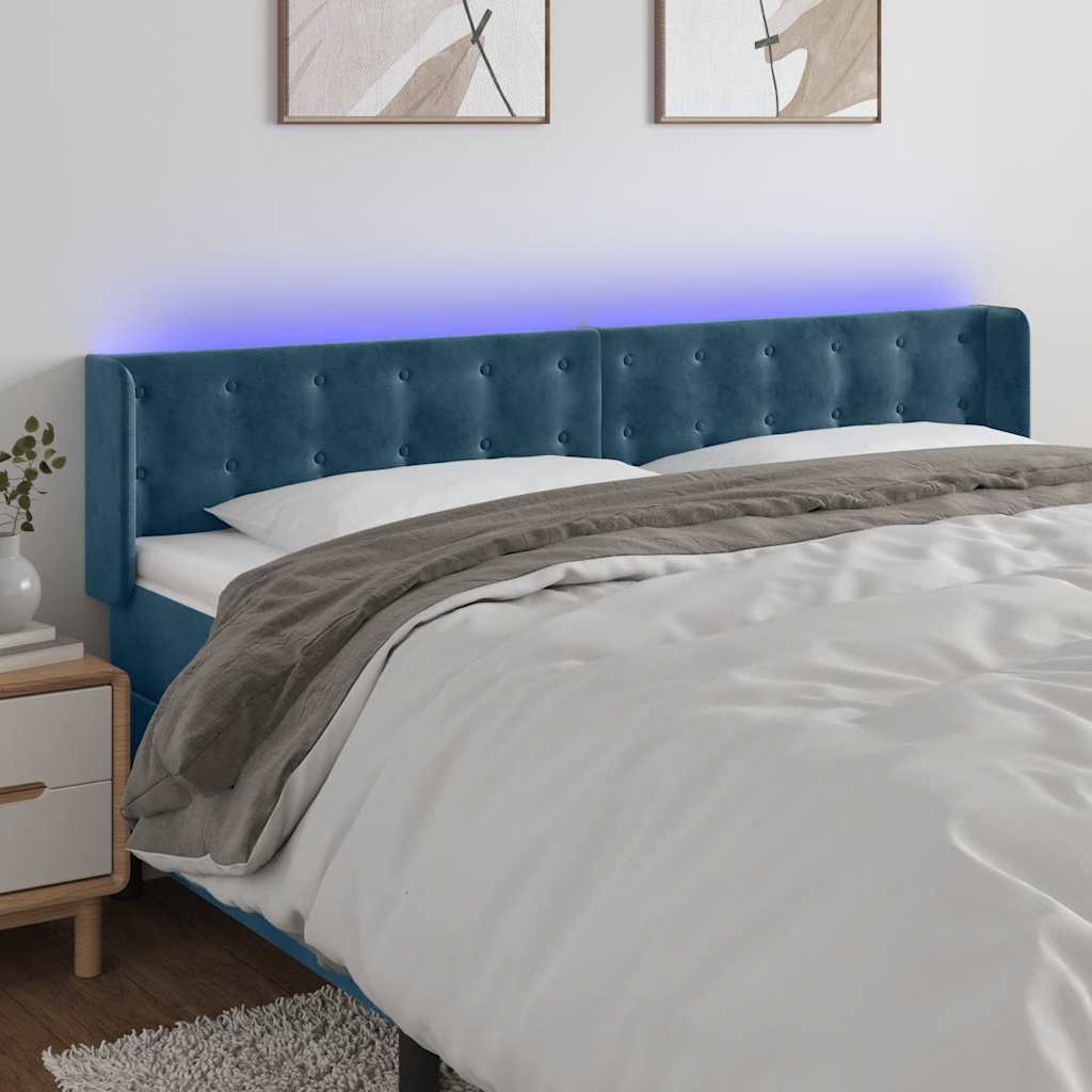 vidaXL Hoofdbord LED 83x16x78/88 cm fluweel lichtgrijs