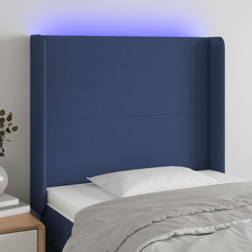 vidaXL Hoofdbord LED 83x16x78/88 cm stof lichtgrijs