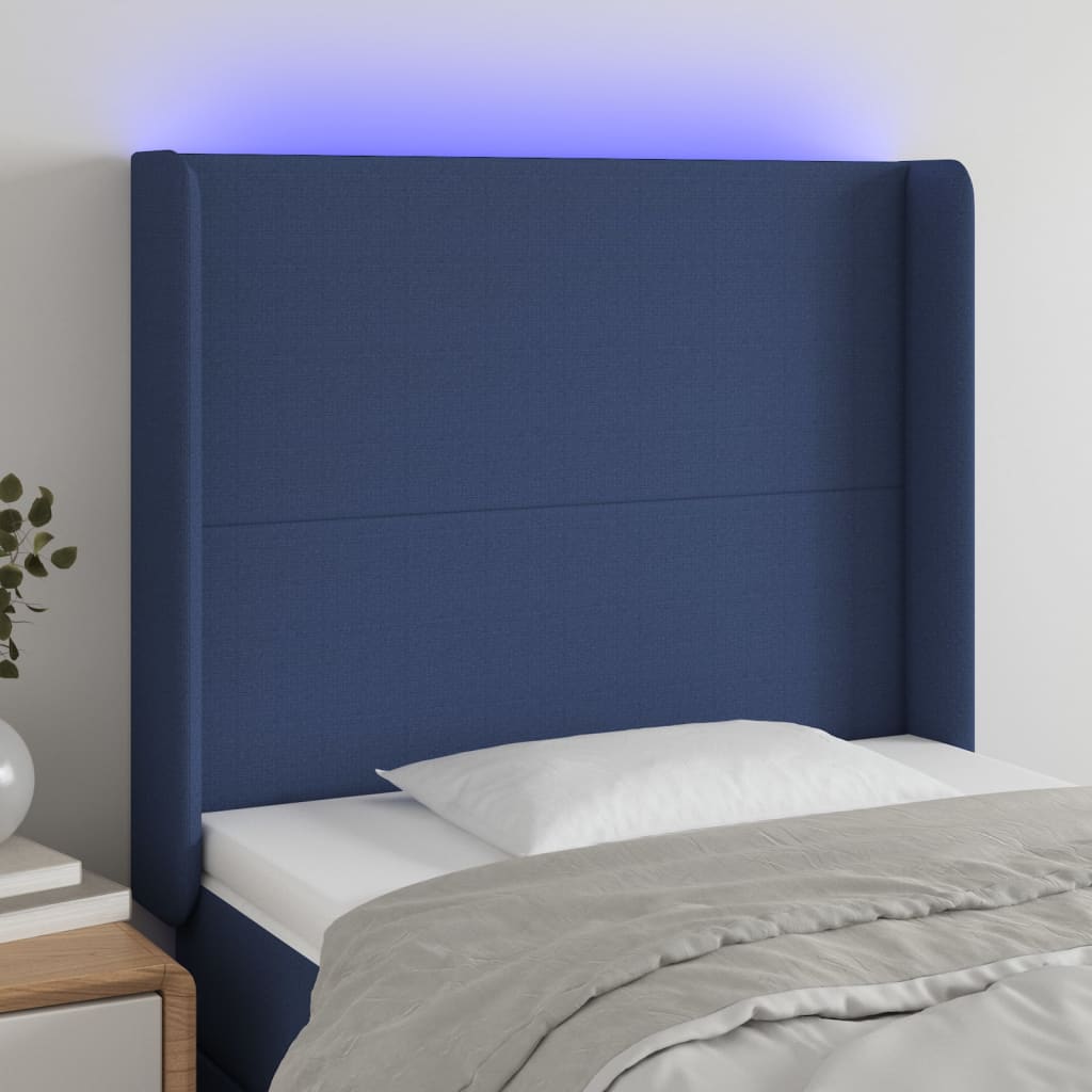 vidaXL Hoofdbord LED 83x16x78/88 cm stof lichtgrijs