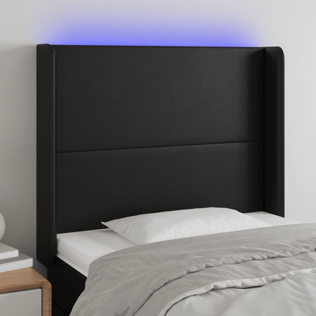 vidaXL Hoofdbord LED 83x16x78/88 cm kunstleer zwart
