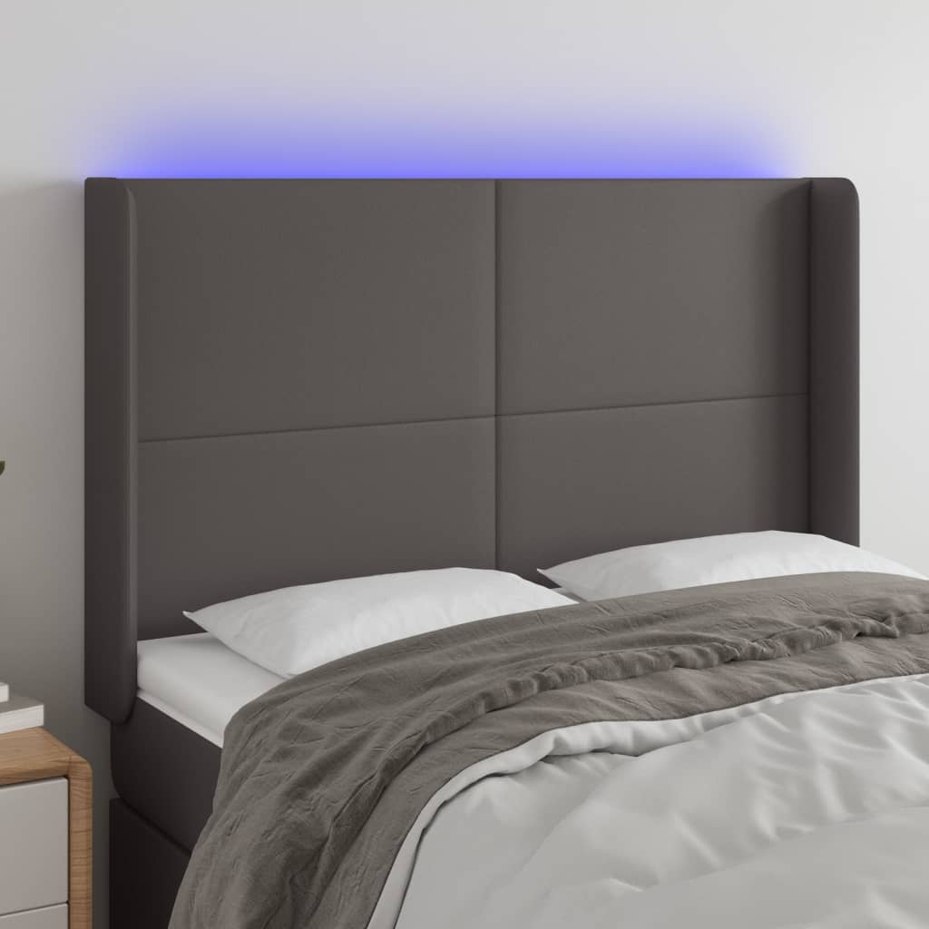vidaXL Hoofdbord LED 83x16x78/88 cm kunstleer zwart