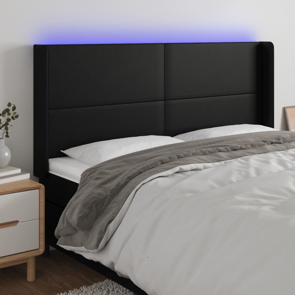 vidaXL Hoofdbord LED 83x16x78/88 cm kunstleer zwart