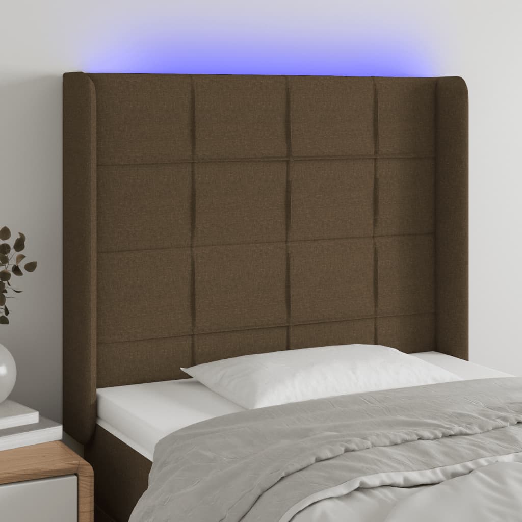 vidaXL Hoofdbord LED 83x16x78/88 cm stof lichtgrijs