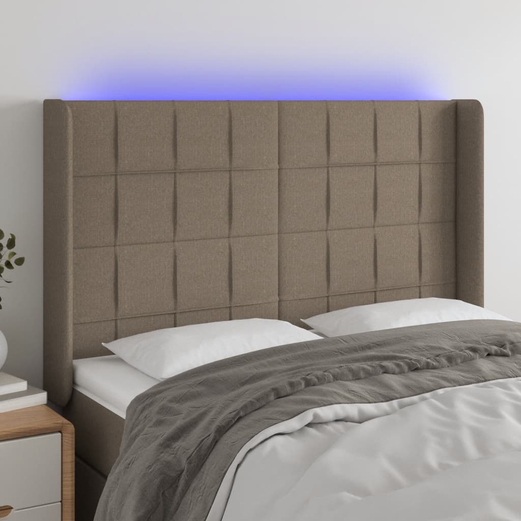 vidaXL Hoofdbord LED 83x16x78/88 cm stof lichtgrijs