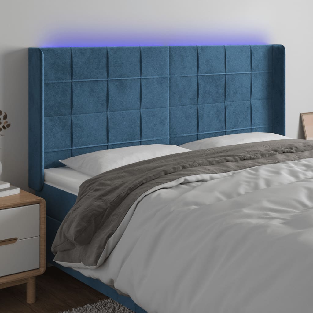 vidaXL Hoofdbord LED 83x16x78/88 cm fluweel lichtgrijs