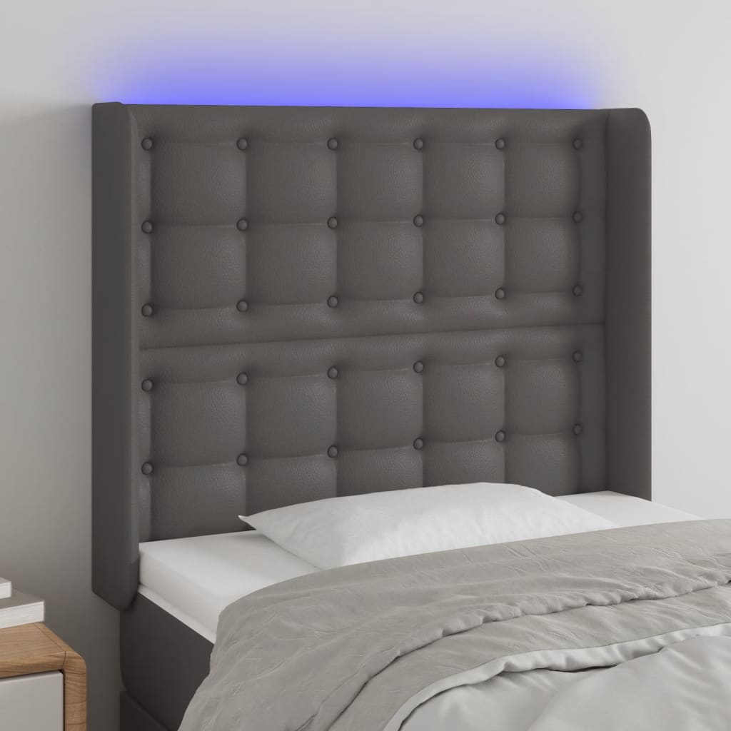 vidaXL Hoofdbord LED 83x16x78/88 cm kunstleer zwart