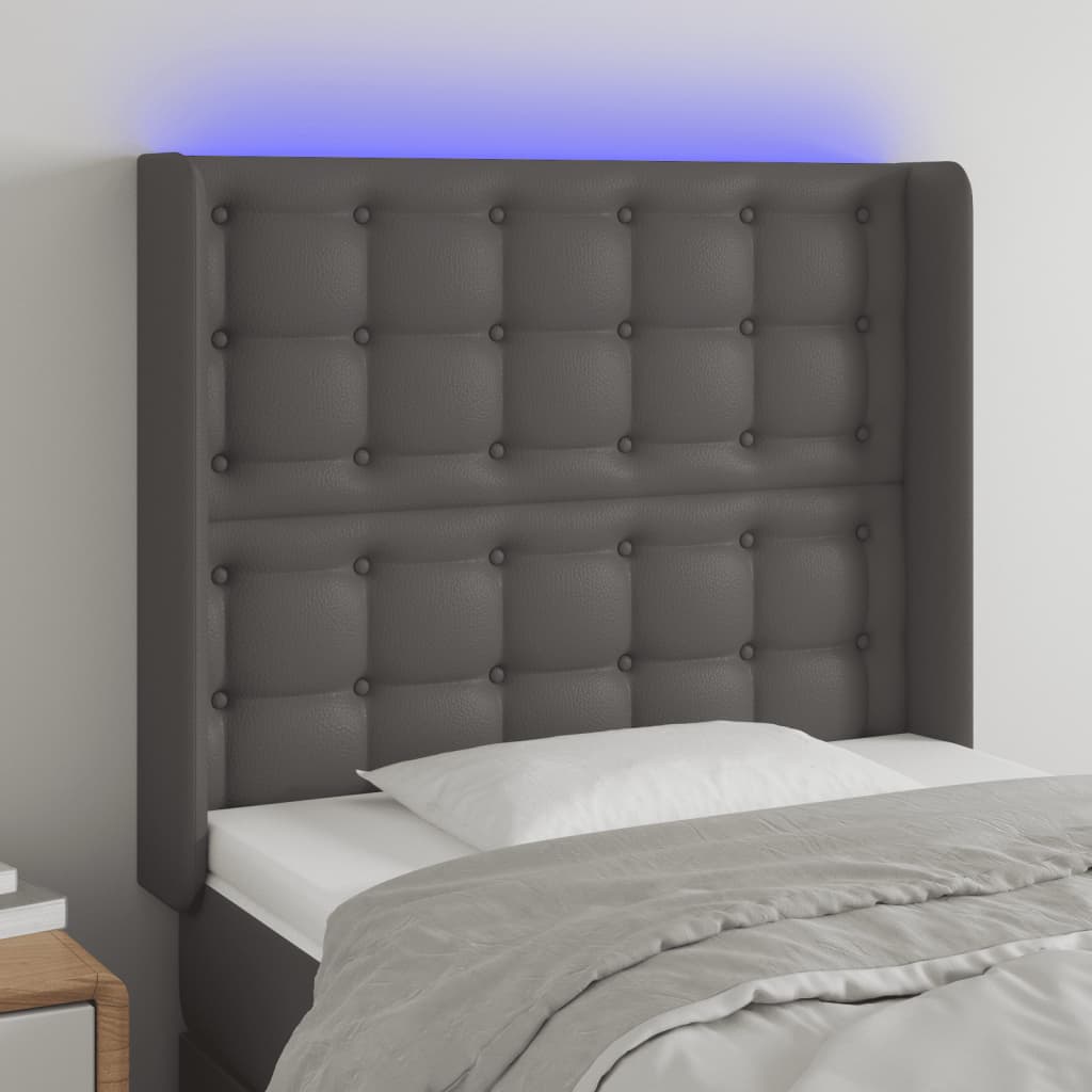 vidaXL Hoofdbord LED 83x16x78/88 cm kunstleer zwart