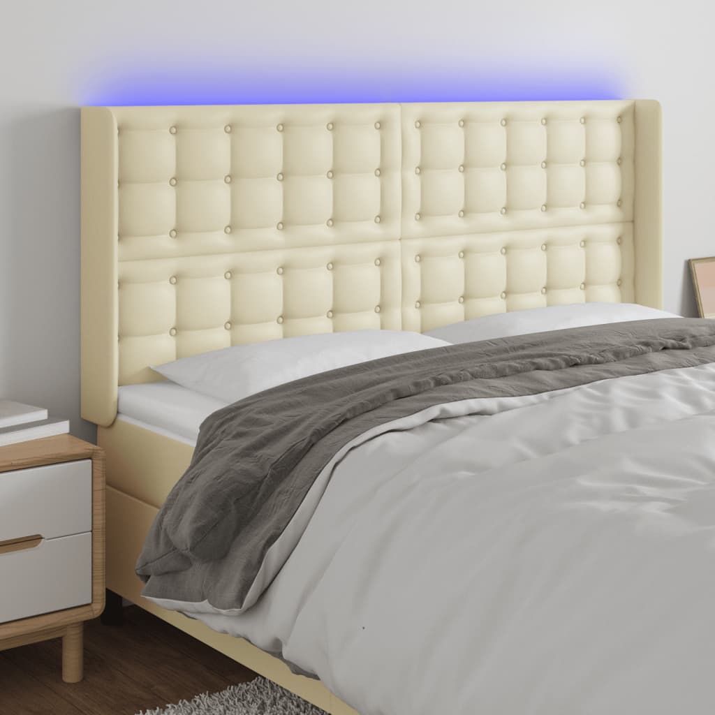vidaXL Hoofdbord LED 83x16x78/88 cm kunstleer zwart