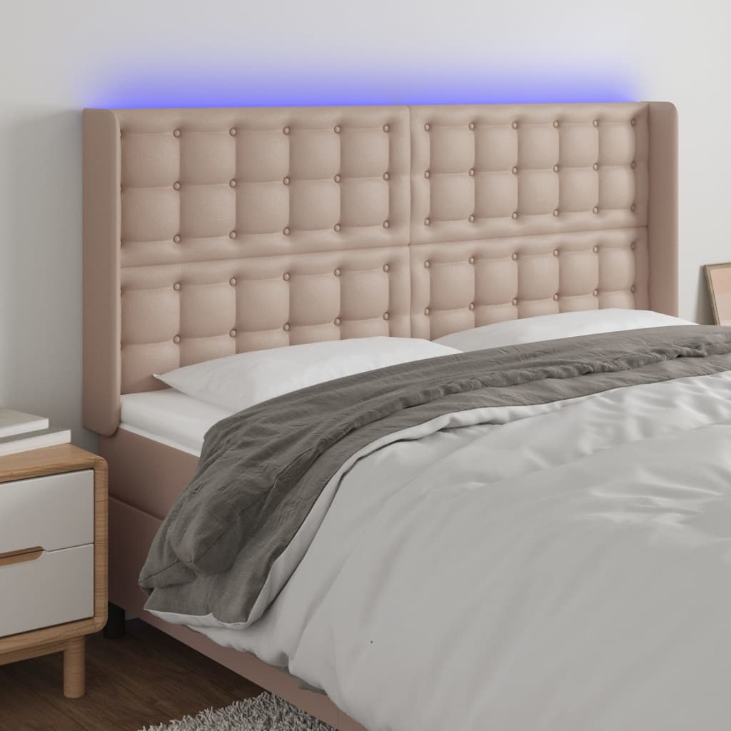 vidaXL Hoofdbord LED 83x16x78/88 cm kunstleer zwart