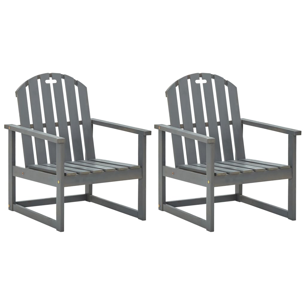 vidaXL Jardin 2 st massif acaciahout gris