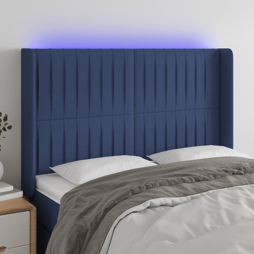vidaXL Hoofdbord LED 83x16x78/88 cm stof lichtgrijs