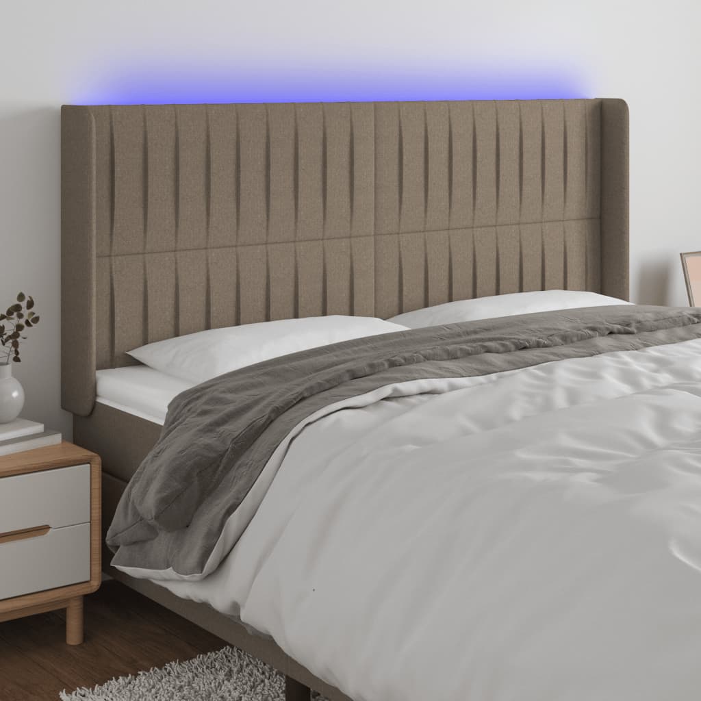 vidaXL Hoofdbord LED 83x16x78/88 cm stof lichtgrijs