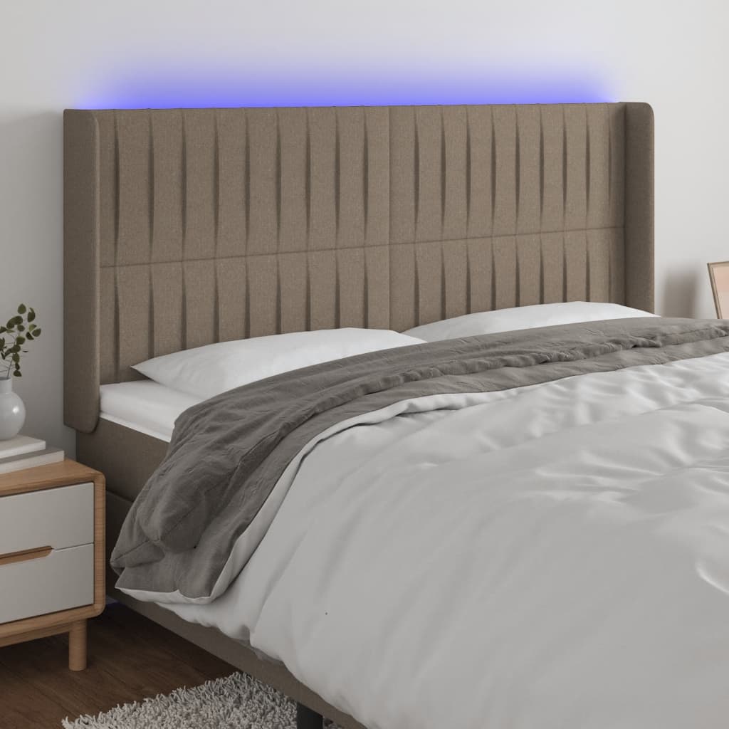 vidaXL Hoofdbord LED 83x16x78/88 cm stof lichtgrijs